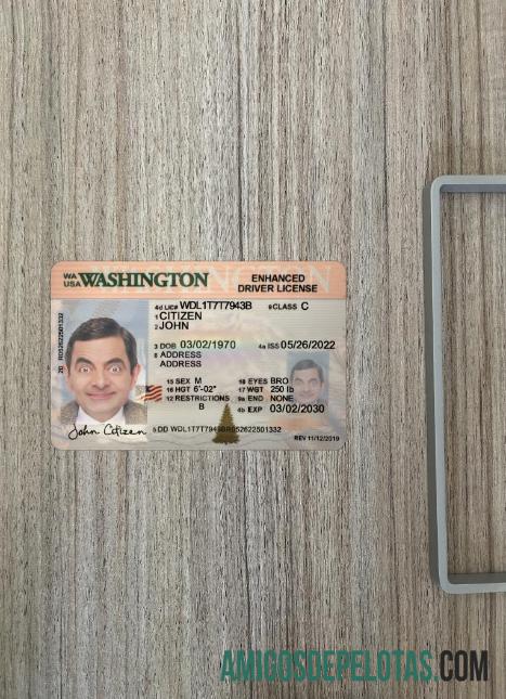 Carteira de motorista dos EUA em Washington 2022 presente fotolook frente baixar para verificação